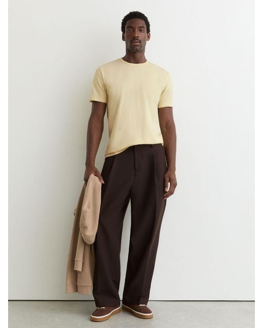 Reiss Natural Bless - Sorbet Yellow Cotton Crew-neck Tailored-fit T-shirt, Large for men