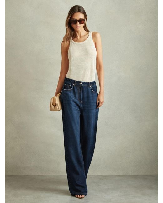 Reiss Blue Lightweight Blend Relaxed Jeans