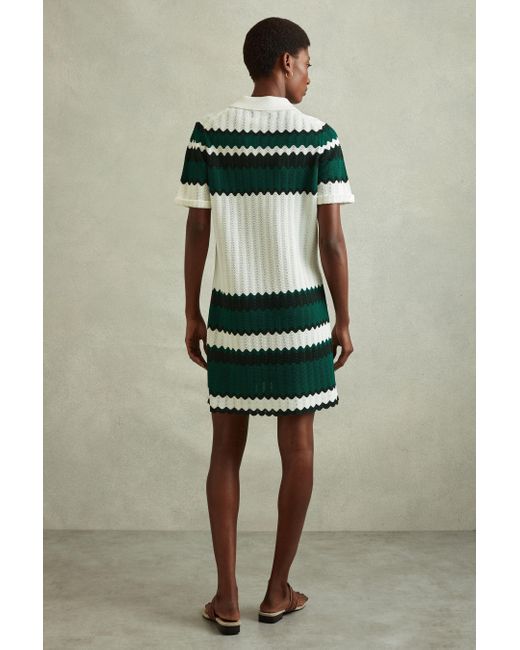 Reiss Malory - Green/white Knitted Tunic Dress