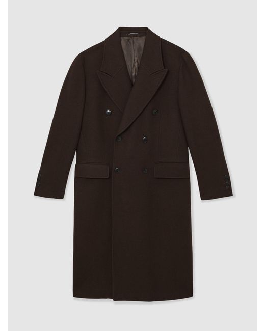 Reiss Natural Wool-Blend Double-Breasted Overcoat for men