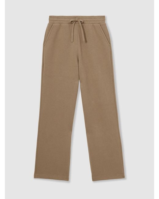 Reiss Natural Cotton-Blend Interlock Wide-Leg Joggers
