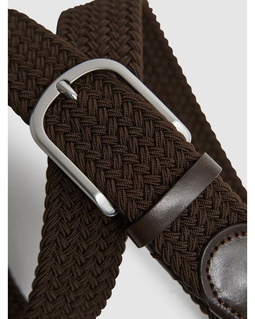 Reiss Elmont - Mid Brown Elmont Woven Belt for men