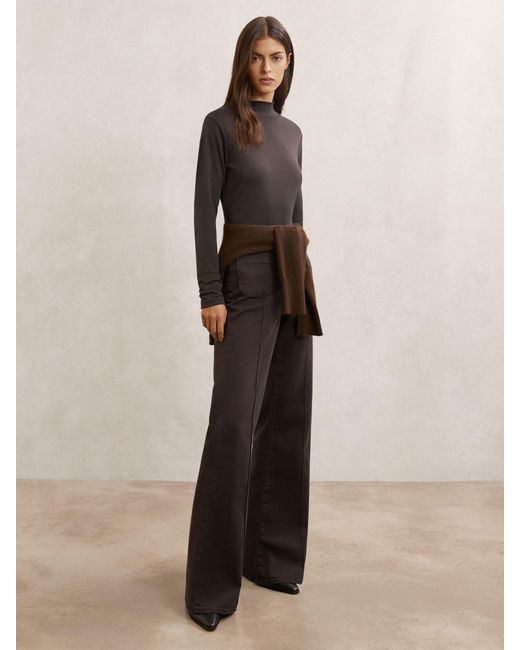 Reiss Multicolor Lyocell-Blend Funnel-Neck Top