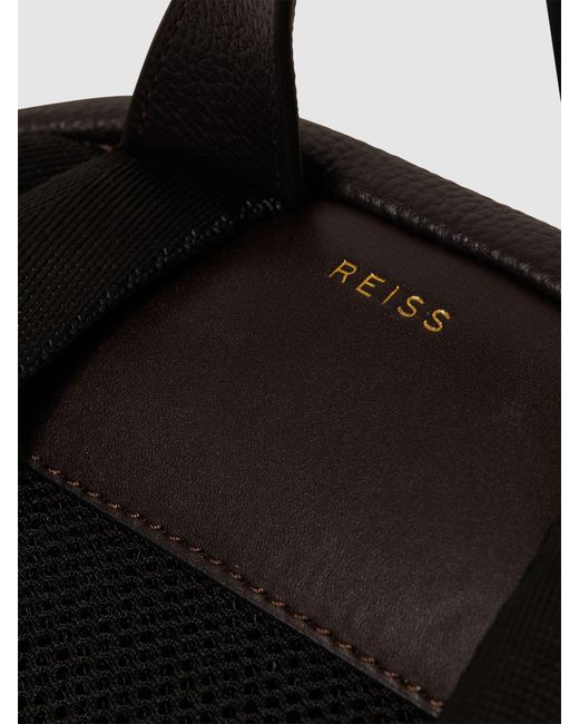 Reiss Black Drew Zipped Backpack for men