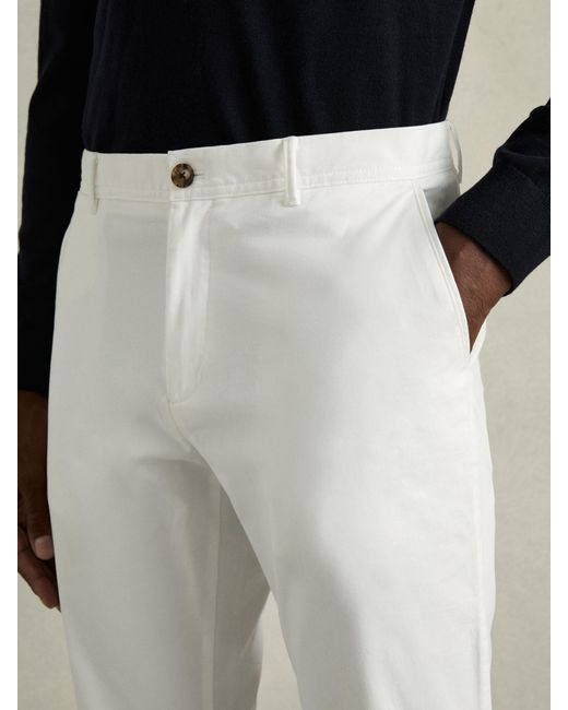 Reiss Black Pitch - White Washed-cotton Slim-fit Chinos, 30 for men