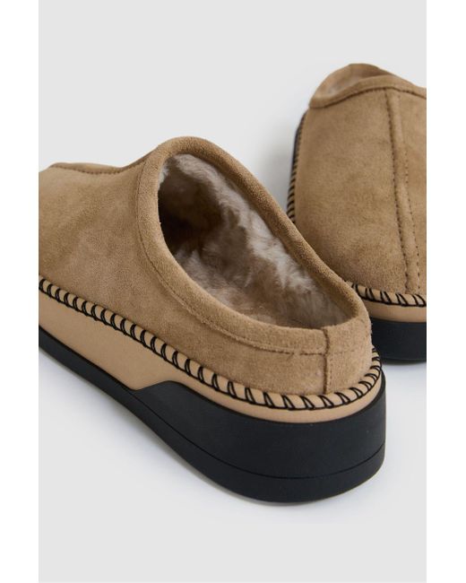 Reiss White Sydney - Tan Suede Shearling-lined Mules