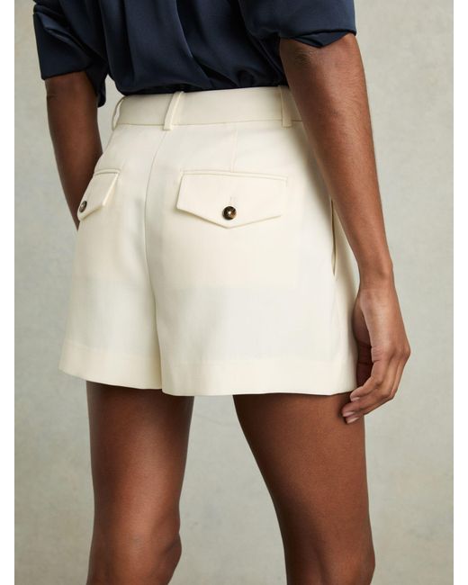 Reiss Natural Single-Pleat Tailored Shorts