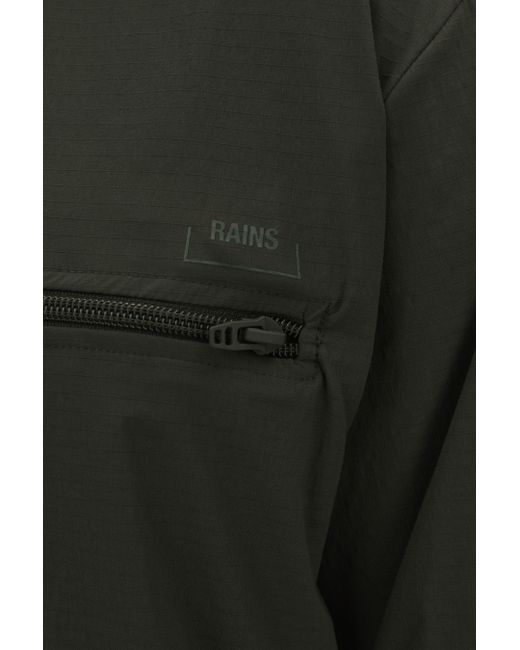 Rains Black Utility Overshirt for men