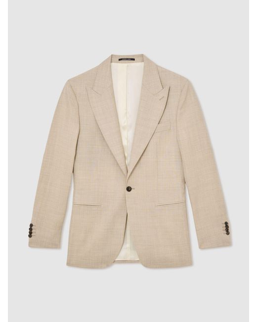 Reiss Natural Tailored Fit Virgin Wool Textured Single-Breasted Blazer for men