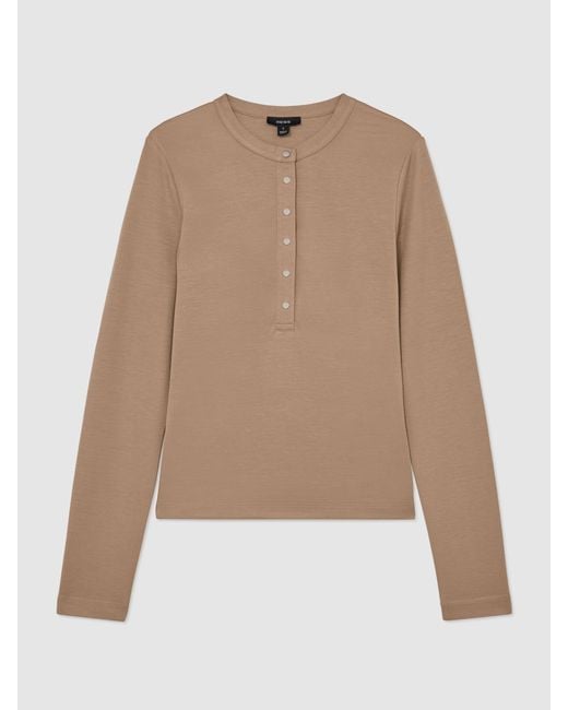 Reiss Natural Jersey Long-Sleeve Henley Top