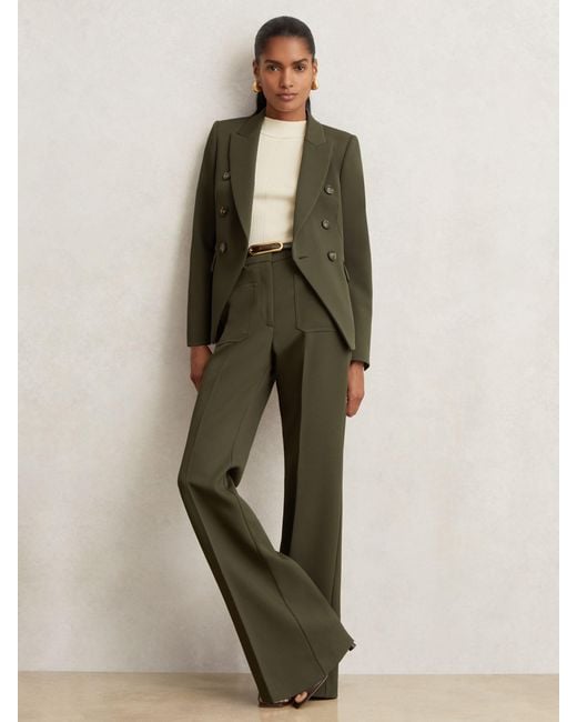 Reiss Green Double-Breasted Peak-Lapel Suit Blazer