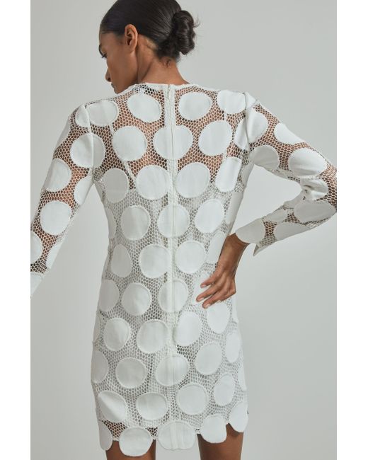 Reiss Gray Serena - Atelier Sheer Embroidered Mini Dress