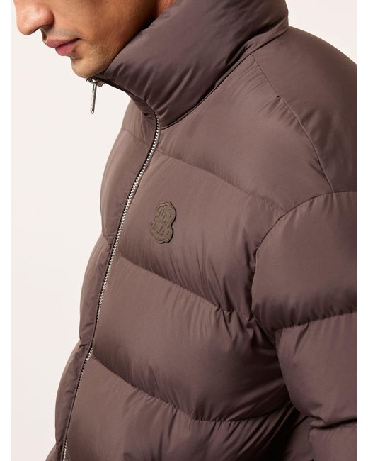 Reiss Myles - Brown Monogram Quilted Relaxed Puffer Jacket, Xxl for men