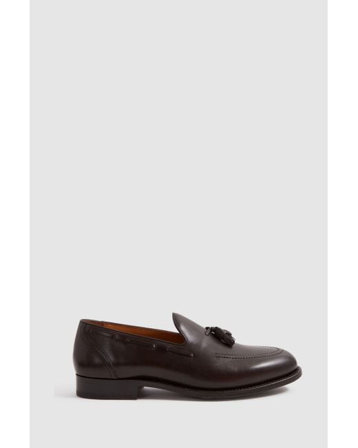 Reiss Clayton - Dark Brown Leather Tassel Loafers for men