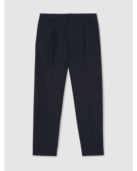 Reiss Blue Sidney Stripe Tapered Pleateds for men