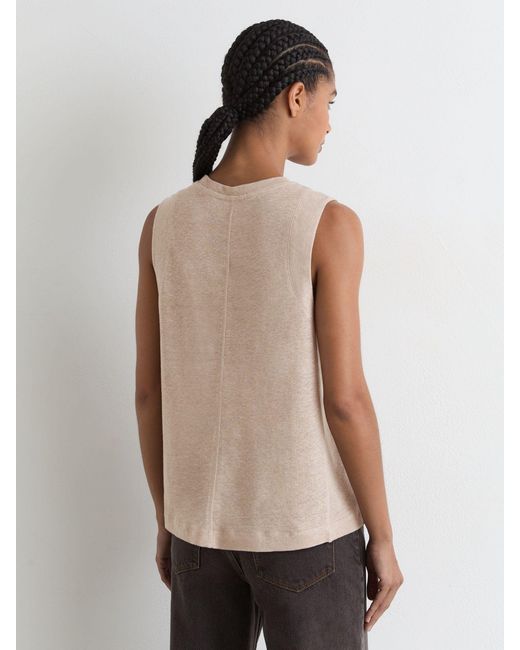 Reiss Brown Linen Jersey Crew-Neck Vest