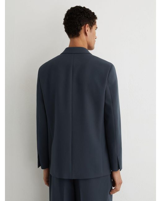 Reiss Ruban - Airforce Blue Monogram Relaxed-fit Double-breasted Blazer, 44 for men