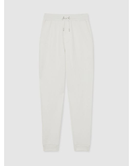 Reiss Natural Cotton-Blend Ribbed Drawstring Joggers for men