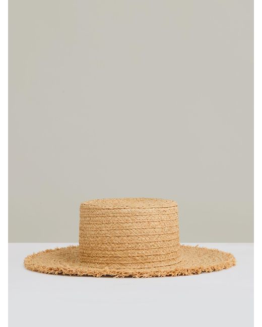 Reiss Natural Straw Boater Hat, S & M