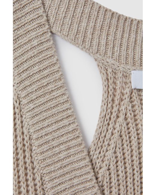 Reiss Brown Sinead - Neutral Knitted Halter Neck Top