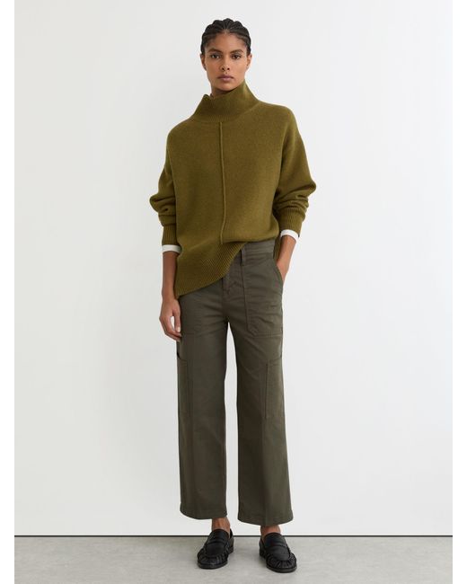 GOOD AMERICAN Green Good Cropped Cargo Trousers