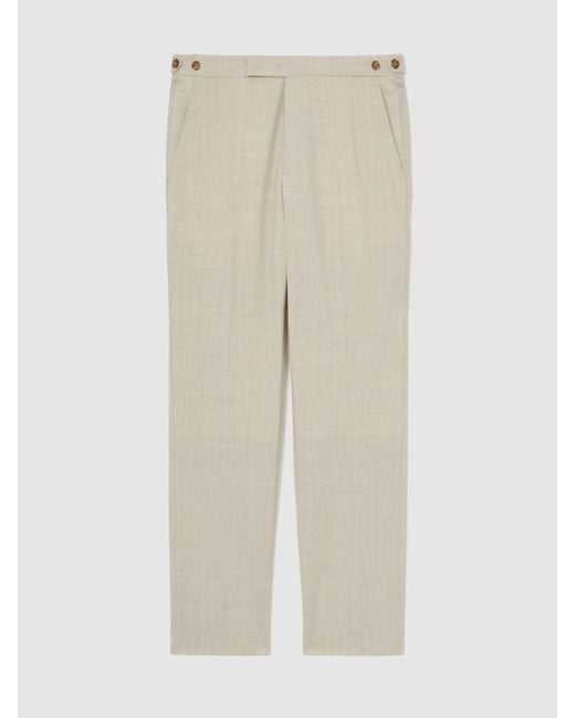 Reiss Natural Wool Pin-Check Classic-Fit Suit Trousers for men