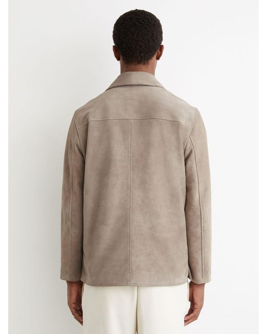 Reiss Natural Suede Heavyweight Overshirt for men