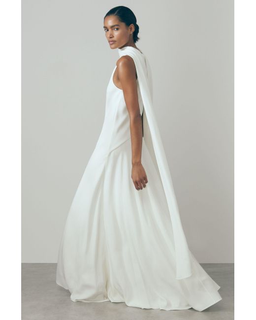 ATELIER White Cape Maxi Dress