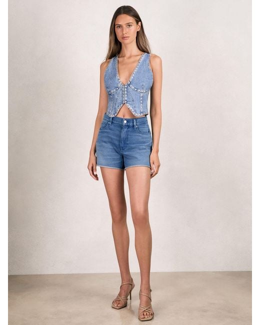 GOOD AMERICAN Indigo Blue Jeanius Denim Shorts