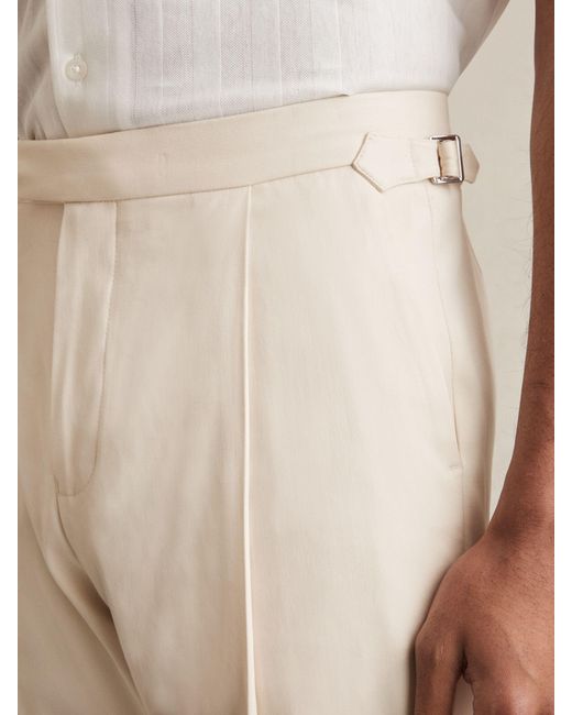 Reiss Natural Cantwell - Stone Stretch-cotton Tapered Trousers, 34 for men