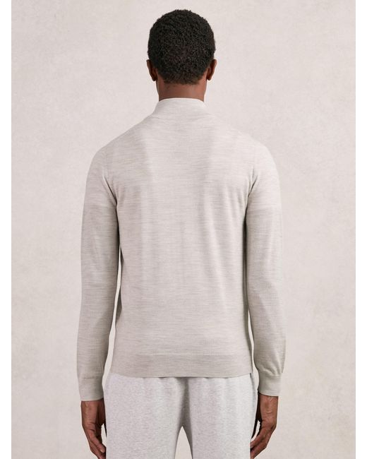 Reiss Natural Merino Wool Zip Through Cardigan for men