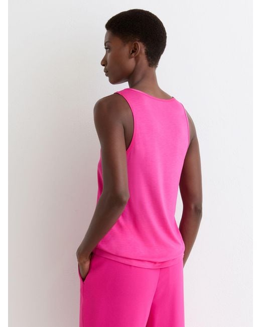 Reiss Pink Silk-Front Cami Top