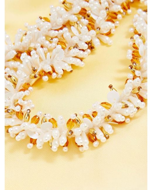 Reiss Yellow Elizabeth Atelier Embellished Shoulder Maxi Dress