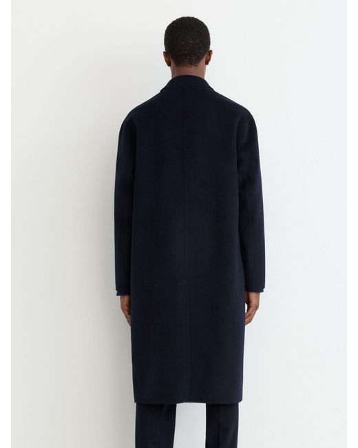 Reiss Blue Wool-Blend Blindseam Relaxed-Fit Coat for men