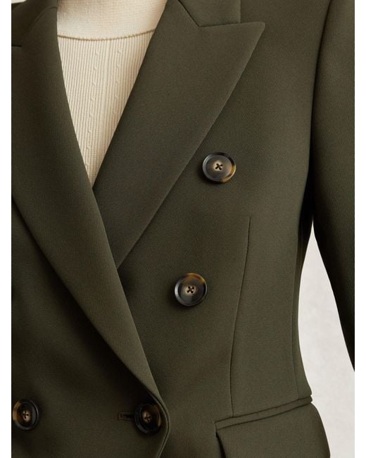 Reiss Green Double-Breasted Peak-Lapel Suit Blazer