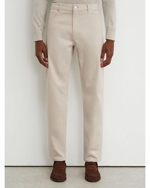 Reiss White Cotton-Stretch Garment-Dyed Slim-Fit Jeans for men