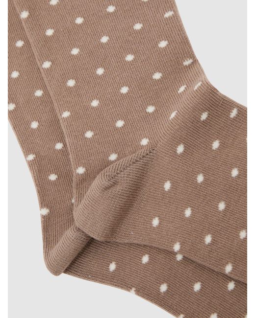 Reiss Natural Cotton-Blend Polka-Dot Socks