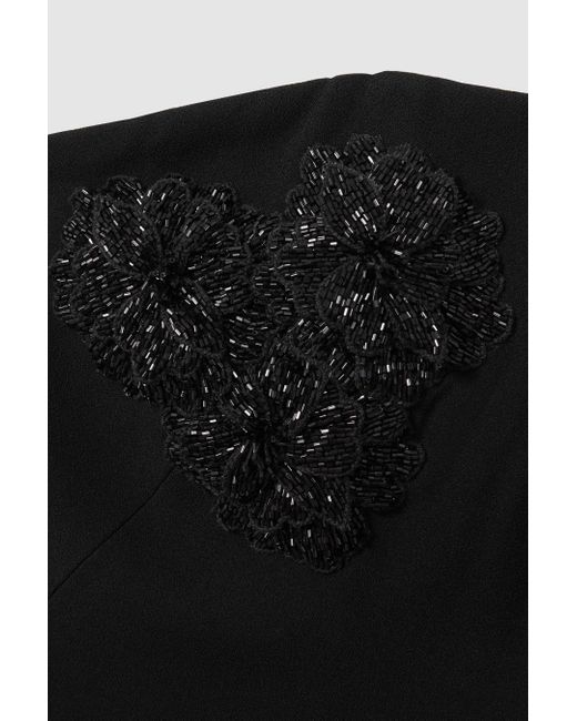Rachel Gilbert Black Embellished Bodycon Midi Dress