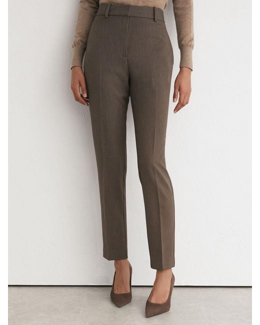 Reiss Natural Neutral Petite Puppytooth Slim-Fit Suit Trousers