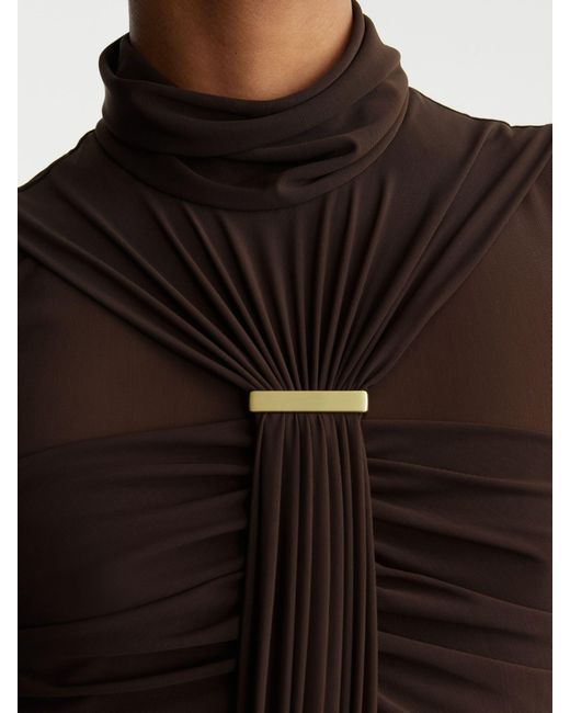 Reiss Multicolor Colette - Chocolate Brown Petite Ruched Sleeveless Maxi Dress, Us 8