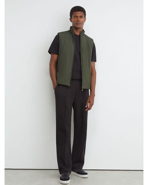 Reiss Green Technical Padded Zip-Through Gilet for men