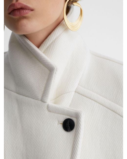 ATELIER Black Wool-Blend Double-Breasted Relaxed Coat