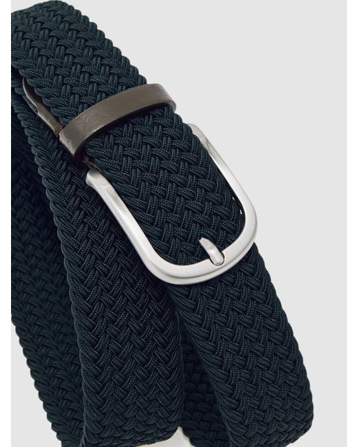 Reiss Blue Basket-Weave Belt for men