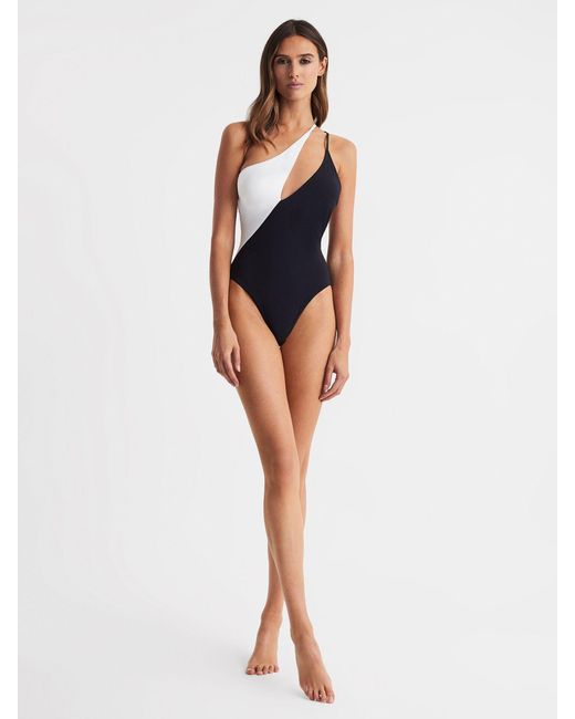 Reiss Multicolor Leighton Swimsuit Cotton Colourblock