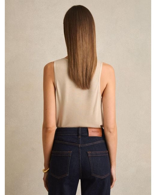 Reiss Natural Silk-Front Cami Top