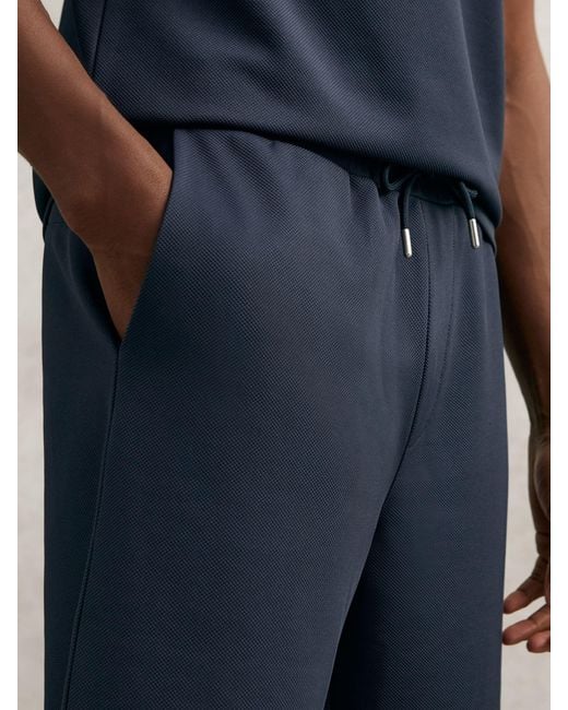 Reiss Blue Textured Drawstring Shorts for men