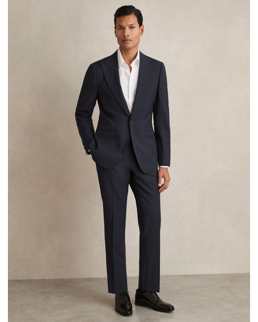 Reiss Blue Dream Regular-Fit Single-Breasted Wool-Blend Suit Blazer for men