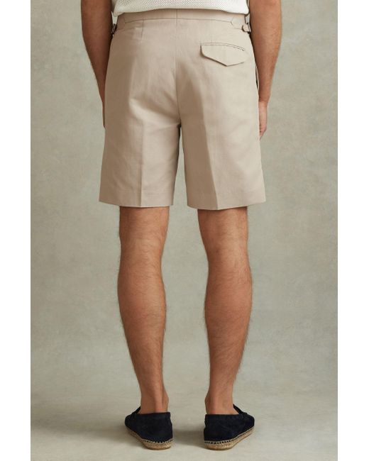 Reiss Natural Con - Stone Cotton Blend Adjuster Shorts for men