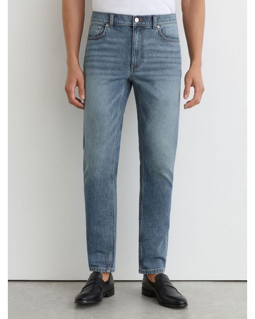 Reiss Blue Picton - Washed Indigo Green Cast Washed-denim Slim-fit Jeans, 29w X 31l (uk 29 R) for men