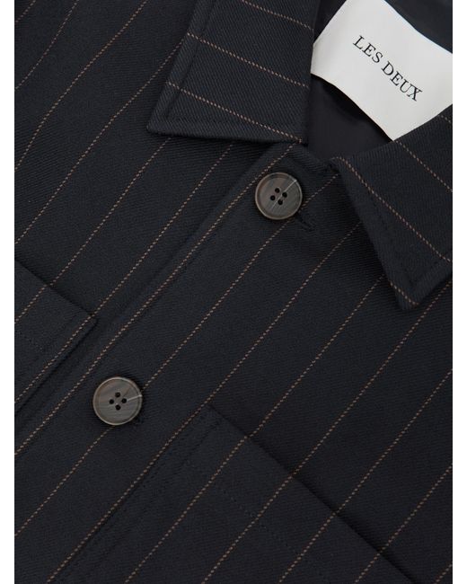 Les Deux Blue Les Les Pinstripe Hybrid Jacket for men